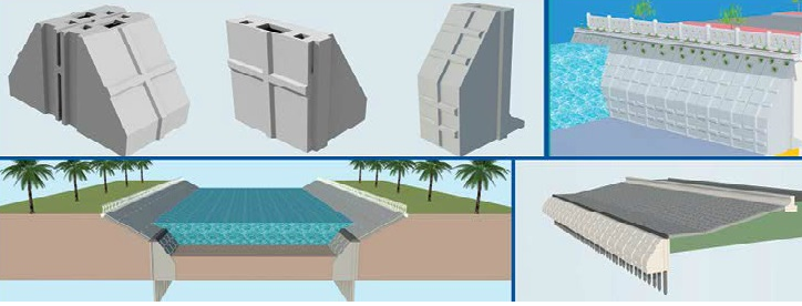 Cấu kiện lắp ghép bảo vệ bờ sông, hồ, đê biển